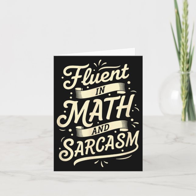 Rolig lärare flytande i matematik och sarkasm kort (Framsida)