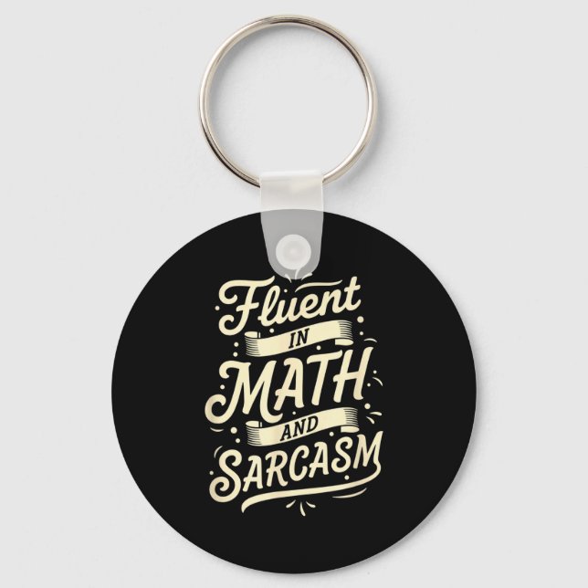 Rolig lärare flytande i matematik och sarkasm nyckelring (Framsida)