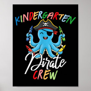 Rolig lärare förskola elev bläckfisk pirat poster