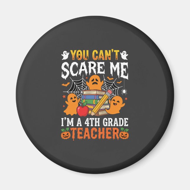 Rolig lärare i 4:e klass Halloween-spöke Magnet (Framsidan)