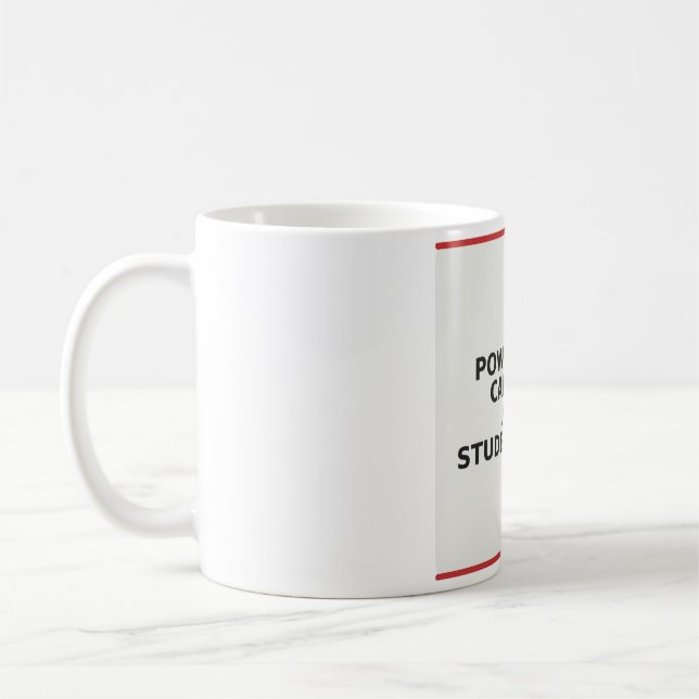 Rolig lärare-mugg - Drivs av koffein och stu... Kaffemugg (Vänster)