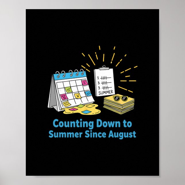 Rolig lärare skolkalender meme sommarlov poster (Framsidan)