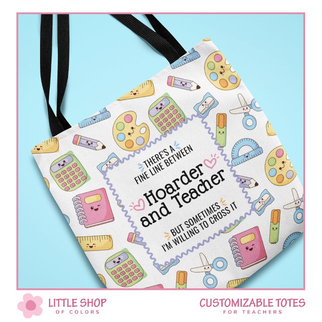 Rolig lärare skolmaterial hamstrare anpassningsbar tygkasse (Skapare uppladdad)