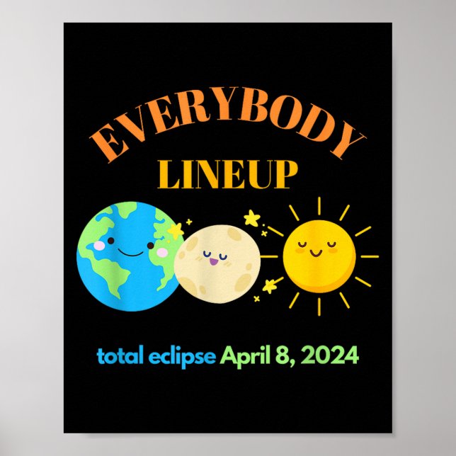 Rolig Lärare Solförmörkelse 8 April Poster (Framsidan)
