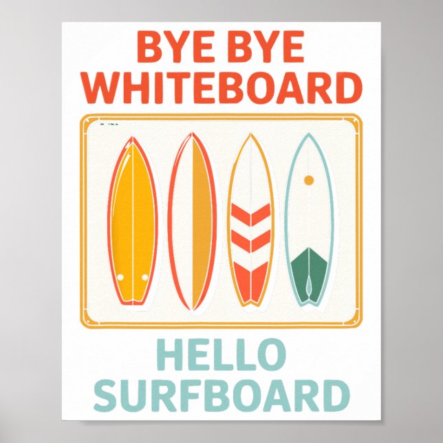 Rolig lärare sommar surfing surfar semester semest poster (Framsidan)