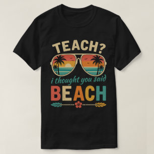 Rolig lärare strand retro sommar solglasögon t shirt
