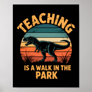 Rolig lärare tillbaka till skolan dinosaurie söt poster