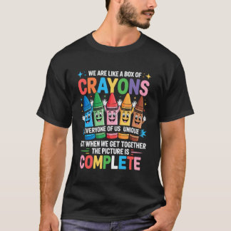 Rolig Lärare Vi Är Som En Låda Med Kritor Tillbaka T Shirt