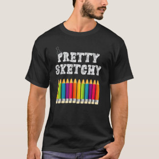 Rolig lärarhumor Ganska skissartade färgpennor A T Shirt