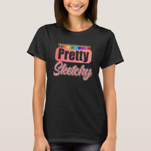 Rolig lärarhumor Ganska skissartade färgpennor A T Shirt