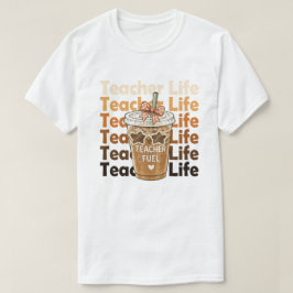 Rolig lärarliv - Lärarbränsle Iced Coffee T Shirt