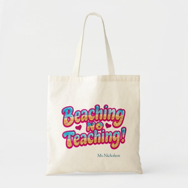 Rolig Lärartotebag Lärarpresent Sommarpresent Tygkasse (Framsidan)