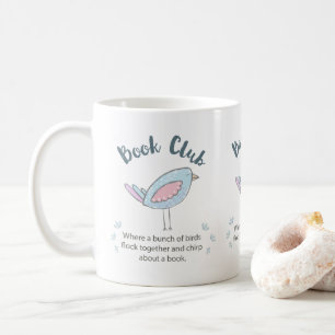 Rolig läs- grupp för modern gullig fågelbokklub kaffemugg