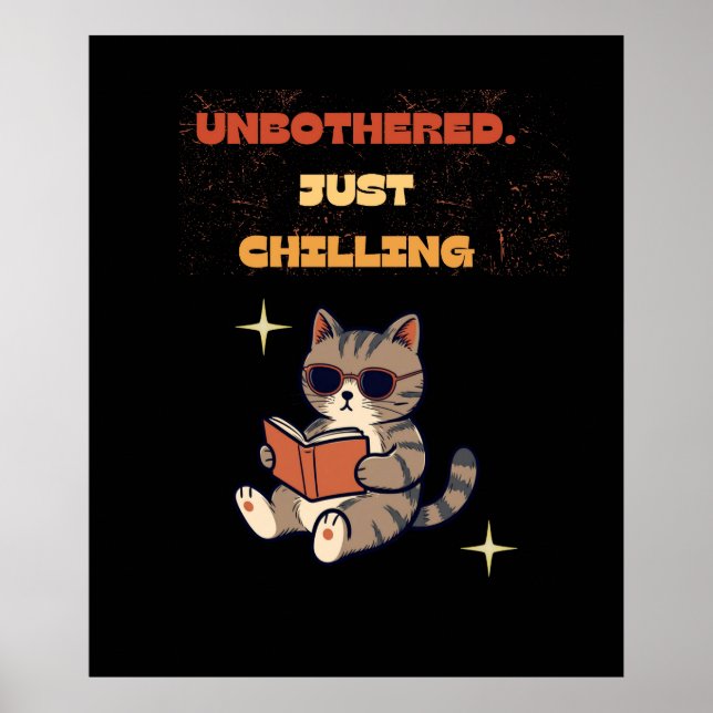 Rolig Läsande Katt  Poster (Framsidan)