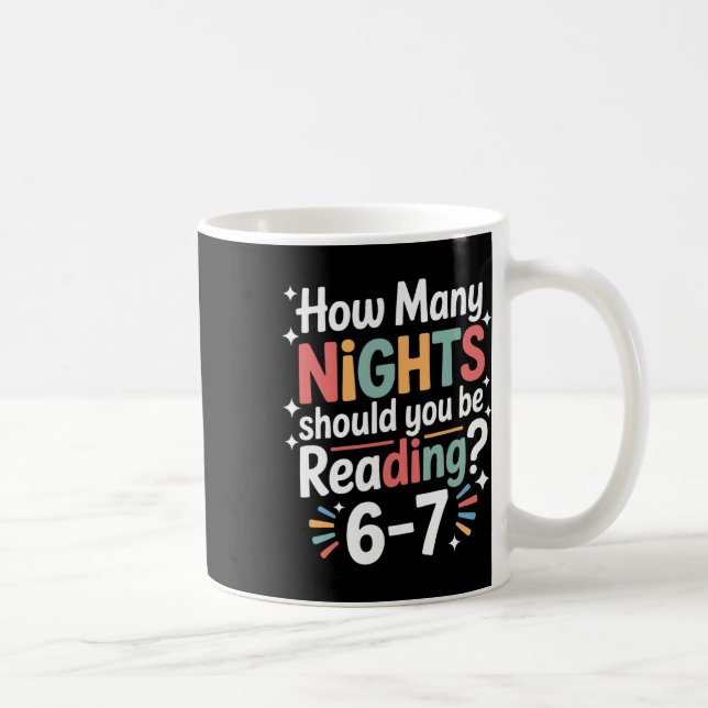 Rolig läsning 6 7 Sex Sju Meme engelsklärare B Kaffemugg (Höger)