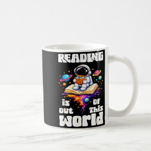 Rolig läsning är utanför denna världen rymden söt kaffemugg