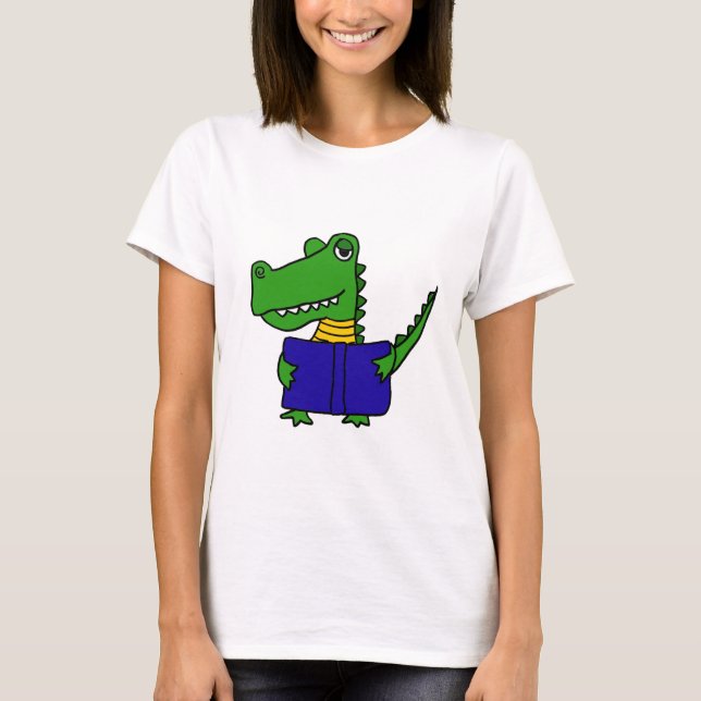 Rolig läsning för alligator AP en bok Tee Shirt (Framsida)