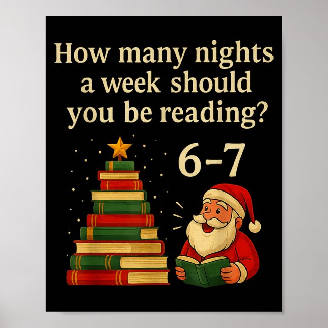 Rolig läsning julgran bok – Läsning 6 7 min Poster (Framsidan)
