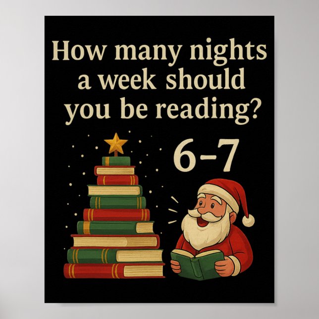 Rolig läsning julgran bok – Läsning 6 7 min Poster (Framsidan)