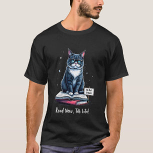 Rolig Läsning Katt Glasögon Introvert Bokälskare D T Shirt