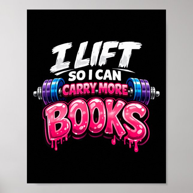 Rolig läsning träna lyft kan bära fler böcker poster (Framsidan)