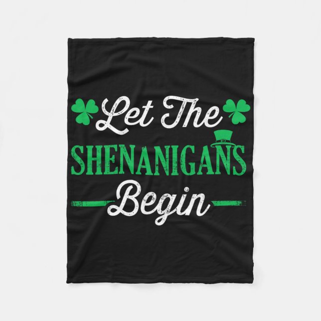 Rolig Låt Bushen Börja För St Patricks Da Fleecefilt (Framsidan)
