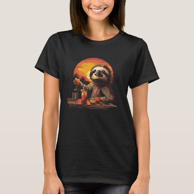 Rolig Lat Dovbar Servitör T Shirt (Framsida)
