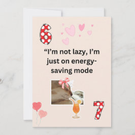 Rolig Lat Katt Energisparläge Humor Kort