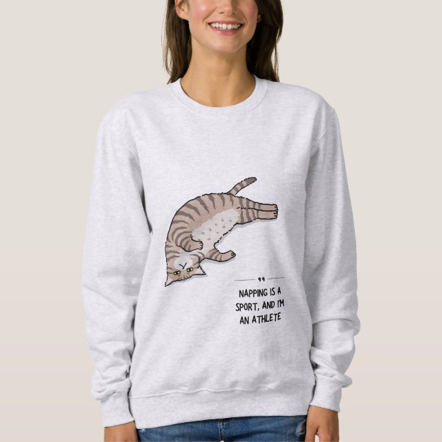 Rolig Lat Katt T-Shirt – “Jag är inte lat, jag är  (Framsida)