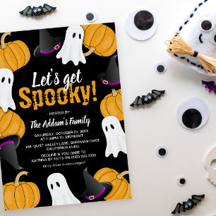 Rolig 'Låt oss bli läskiga!' Halloween-fest-inbjud Inbjudningar