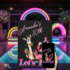 Rolig Låt Oss Få Lys Neon Cocktail Födelsedag Inbjudningar