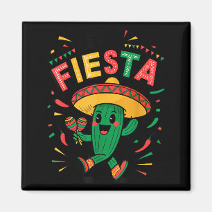 Rolig Låt oss Fiesta Kaktus Cinco Mayo Mexikansk P Magnet