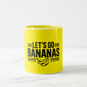Rolig Låt oss gå bananas Distressed Banana Två-Tonad Mugg