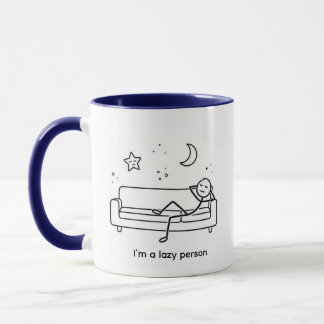 Rolig Lat Person Stickman Soffa Avslappnad Mugg