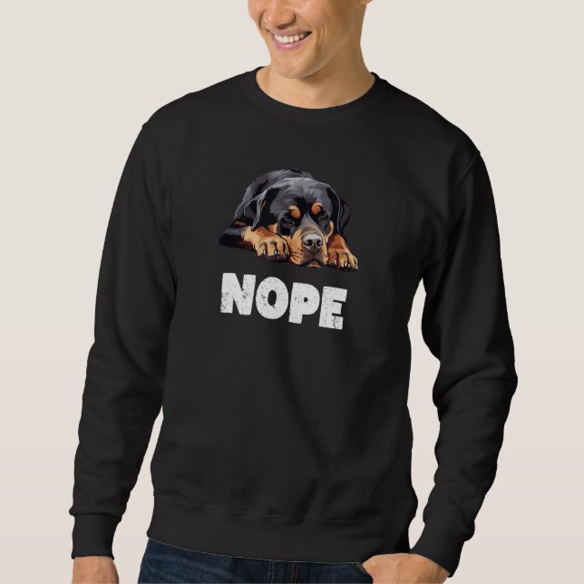 Rolig lat Rottweiler Hund Nope Lång Ärmad Tröja (Framsida)
