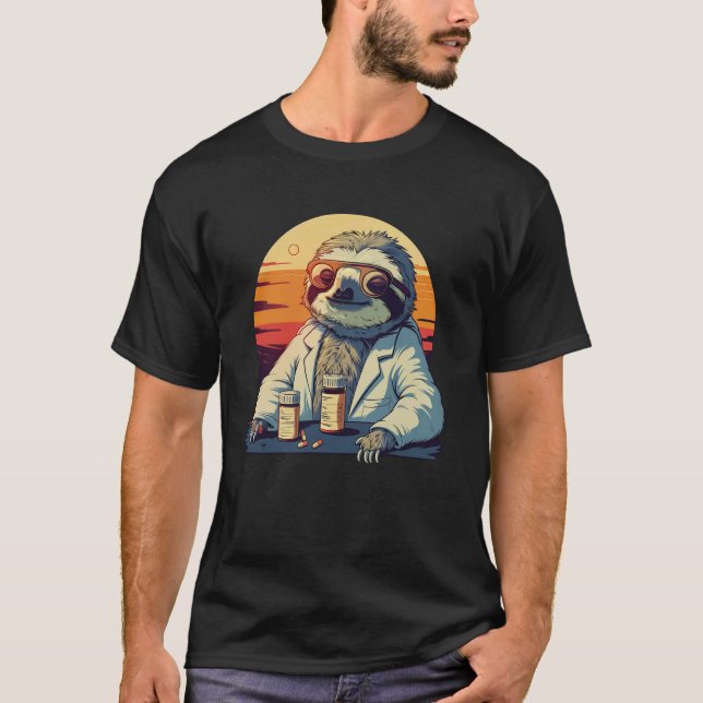Rolig Lat Senap Farmaceut T Shirt (Framsida)