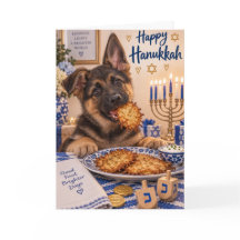 Rolig Latke Chanukah Hund Välkomstkort