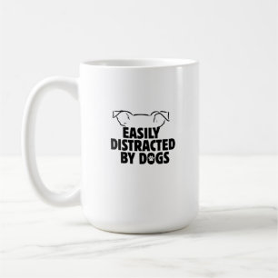 rolig Lätt Distraherad Av Hundar, hundälskare pres Kaffemugg