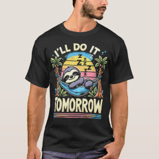 Rolig Lättja Sengliggande Latmaskar Late T Shirt