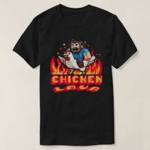 Rolig Lava Kyckling Gruvarbetare trendig Pixel Spe T Shirt