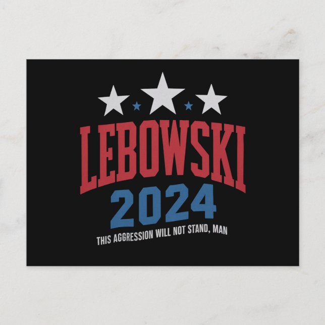 Rolig Lebowski Politisk Valröstning 2024  Vykort (Framsida)