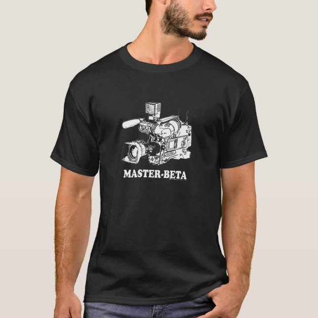 Rolig "ledar- Beta" Filmmakingskjorta T-shirt (Framsida)