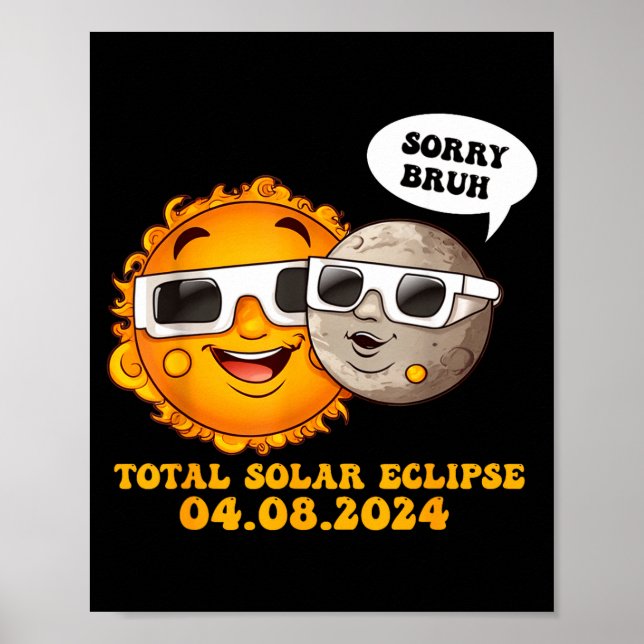 Rolig ledsen bror total solförmörkelse poster (Framsidan)