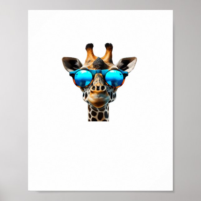 Rolig leende Giraff med Solglasögon  Poster (Framsidan)