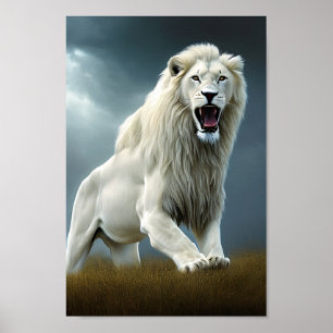 Rolig lejon digital konst poster