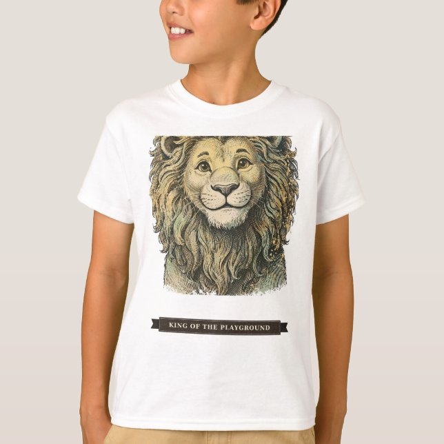 Rolig Lejon för Barn T Shirt (Framsida)