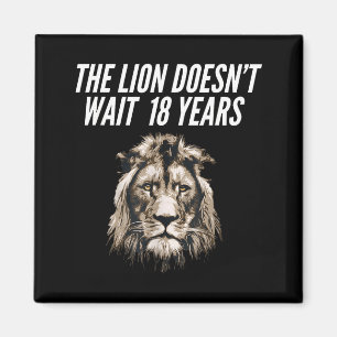 Rolig Lejon Meme Lejonet Väntar Inte 18 År Gen Magnet