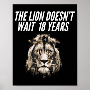 Rolig Lejon Meme Lejonet Väntar Inte 18 År Gen Poster