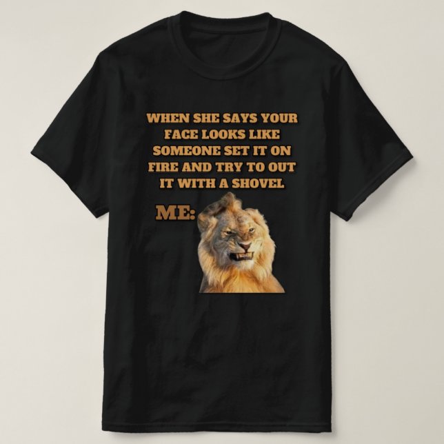 Rolig Lejon Meme T-shirt Design (Design framsida)