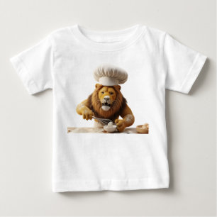 Rolig Lejonkock som Bakar med Visp och Mjöl T Shirt
